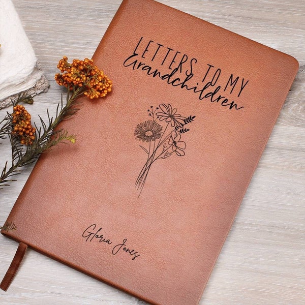 Letters To My Grandchildren Personalized Leather Journal, Keepsake for Grandkids, Legacy Journal to Grandchildren, Grandparent Memory Book