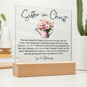 Sister in Christ Thank you Gift for Friend, Christian Friendship Gifts Faith Mentor Gift for Women Christian Friend Gift Thankful for You