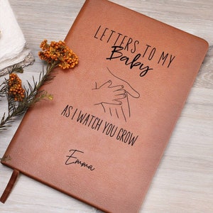 Cartas a mi bebé Diario de cuero personalizado para la nueva mamá Regalo del Día de las Madres Regalos de mamá por primera vez, Regalo de baby shower Recuerdo del bebé
