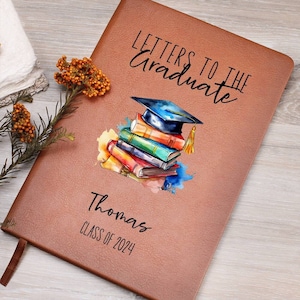 Libro de visitas de graduación personalizado, cartas para el graduado, diario de regalos, regalos de graduación, diario de consejos sentimentales para graduados universitarios