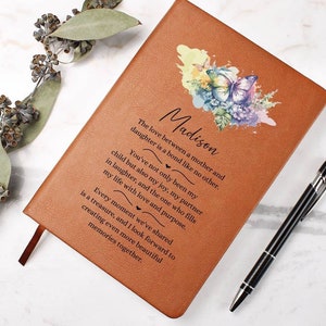 Personalized Leather Journal for Daughter, Unique Daughter Gifts, Keepsake Gift for Daughter, Personalized Butterfly Journal for Girls