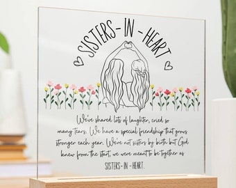 Christian Friendship Gift Best Friend Christian Gift Sisters in Heart Friendship Plaque Best Friend Gift Faith Friendship Gifts for Women