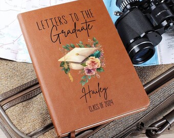 Graduation Gifts for Girls Letters to the Graduate Personalized Leather Graduation Guest Book Graduation Keepsake Book Grad Gifts