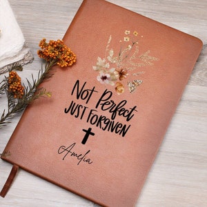Personalized Leather Prayer Journal for Women, Floral Christian Journal, Custom Prayer Journal Christian Gift Religious Journal Faith Gifts