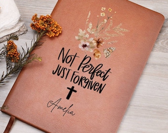 Personalized Leather Prayer Journal for Women, Floral Christian Journal, Custom Prayer Journal Christian Gift Religious Journal Faith Gifts