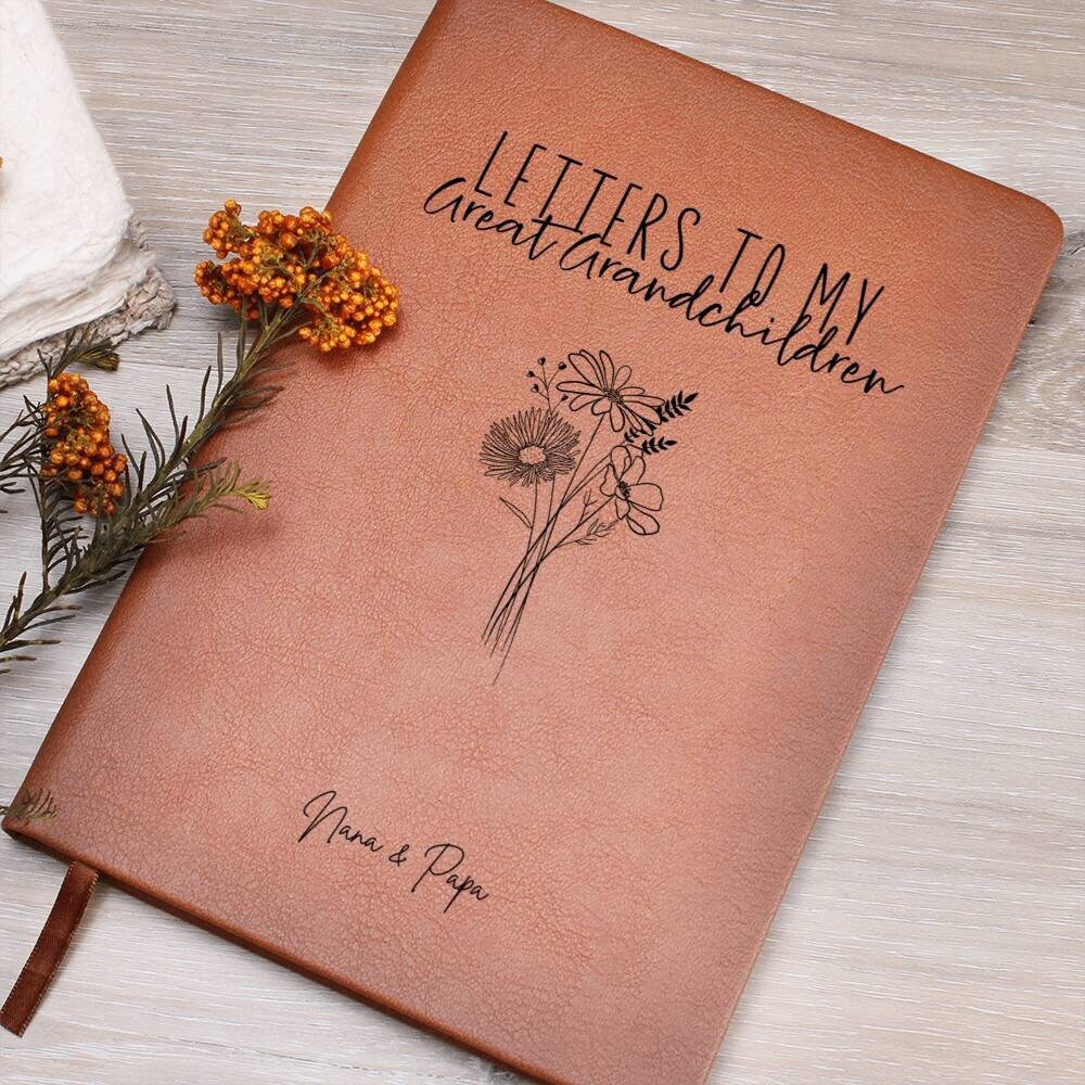 Letters to My Great Grandchildren Personalized Leather Journal