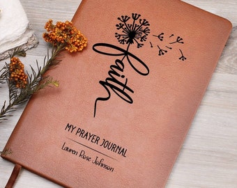 Diario de oración de fe, diario de cuero personalizado, regalos para amigos cristianos, cuaderno de cuero personalizado, diario de oración, cuaderno de cuero, regalo