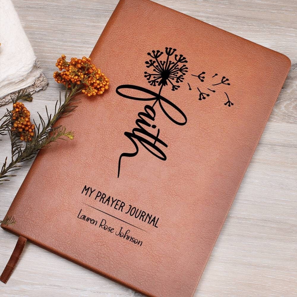 Faith Prayer Journal Personalized Leather Journal Christian Friend Gifts Custom Leather Notebook Prayer Journal Leather Notebook Gift