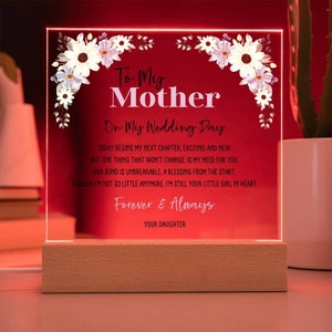 Mother of the Bride Gift from Daughter Gifts for Mom on Wedding Day Mother Gift from Bride to Mom Gifts Wedding Day Mom Gift Mother of Bride image 3