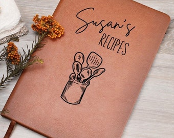 Libro de recetas de cuero personalizado, regalo de libro de recetas de reliquia para cocinar, libro de cocina de cuero, diario de recetas personalizado, libro de recetas en blanco