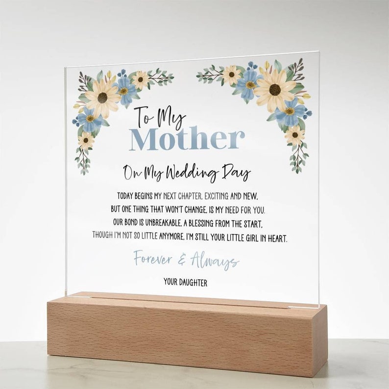 Mother of the Bride Gift from Daughter Gifts for Mom on Wedding Day Mother Gift from Bride to Mom Gifts Wedding Day Mom Gift Mother of Bride image 7