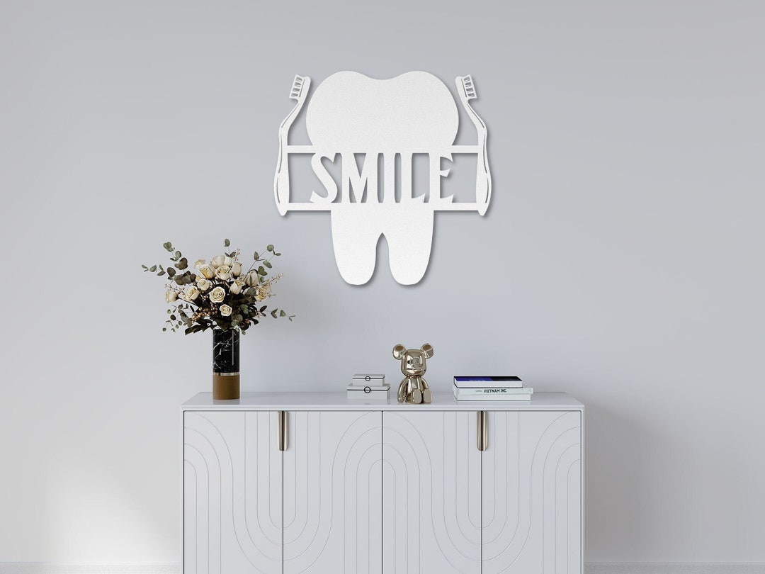 Dental Office Decor Metal Wall Art Dentist Decor for Bathroom Large Metal Sign for Dentist
