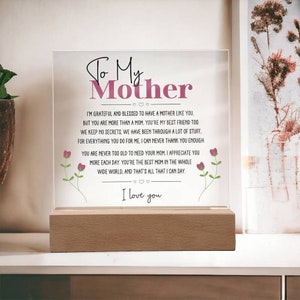 To My Mother Gift Plaque from Daughter, Mom Best Friend Gift, Christmas Gift for Mom Birthday Unique Mom Gift Mothers Day Gifts Mother Decor