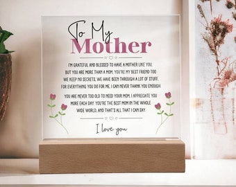 To My Mother Gift Plaque from Daughter, Mom Best Friend Gift, Christmas Gift for Mom Birthday Unique Mom Gift Mothers Day Gifts Mother Decor