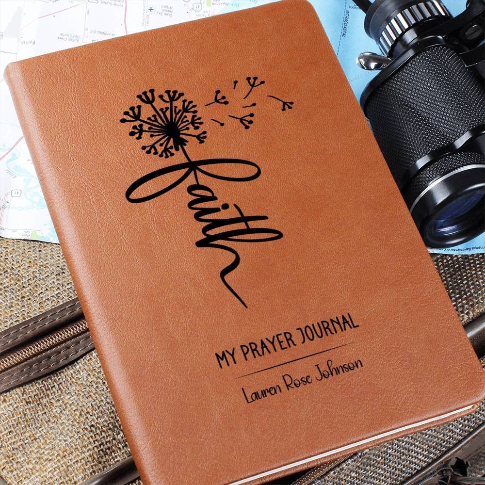 Faith Prayer Journal Personalized Leather Journal Christian Friend Gifts Custom Leather Notebook Prayer Journal Leather Notebook Gift