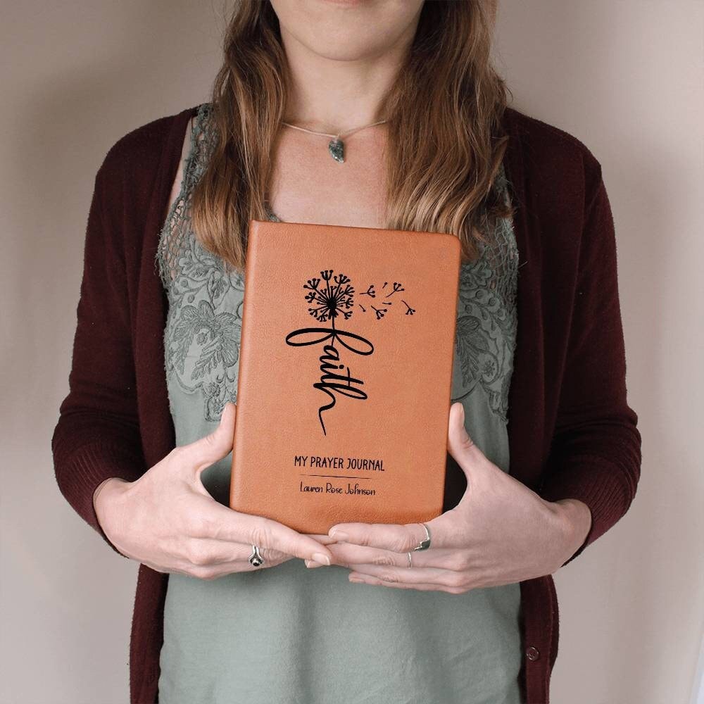 Faith Prayer Journal Personalized Leather Journal Christian Friend Gifts Custom Leather Notebook Prayer Journal Leather Notebook Gift