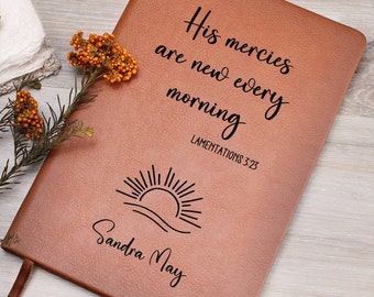 Personalized Bible Verse Leather Prayer Journal for Women, Christian Journal Gift for Sister in Christ, Bible Verse Faith Notebook