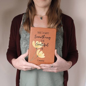 Personalized Leather Gratitude Journal for Women, Christian Gifts for Sister in Christ Religious Gift Floral Gratitude Journal for Girls image 6