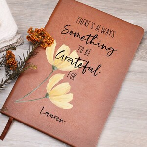 Personalized Leather Gratitude Journal for Women, Christian Gifts for Sister in Christ Religious Gift Floral Gratitude Journal for Girls image 7