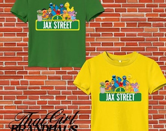 セサミストリート、キッズセサミストリートカスタムネーム、キッズセサミストリートTシャツ、幼児用セサミストリート、カスタムネームセサミストリート、誕生日カスタム