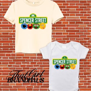 Sesame Street, Kids Sesame Street Custom Name, Kids Sesame Street Tshirt, Toddler Sesame Street, Custom Name Sesame Street, Birthday Custom