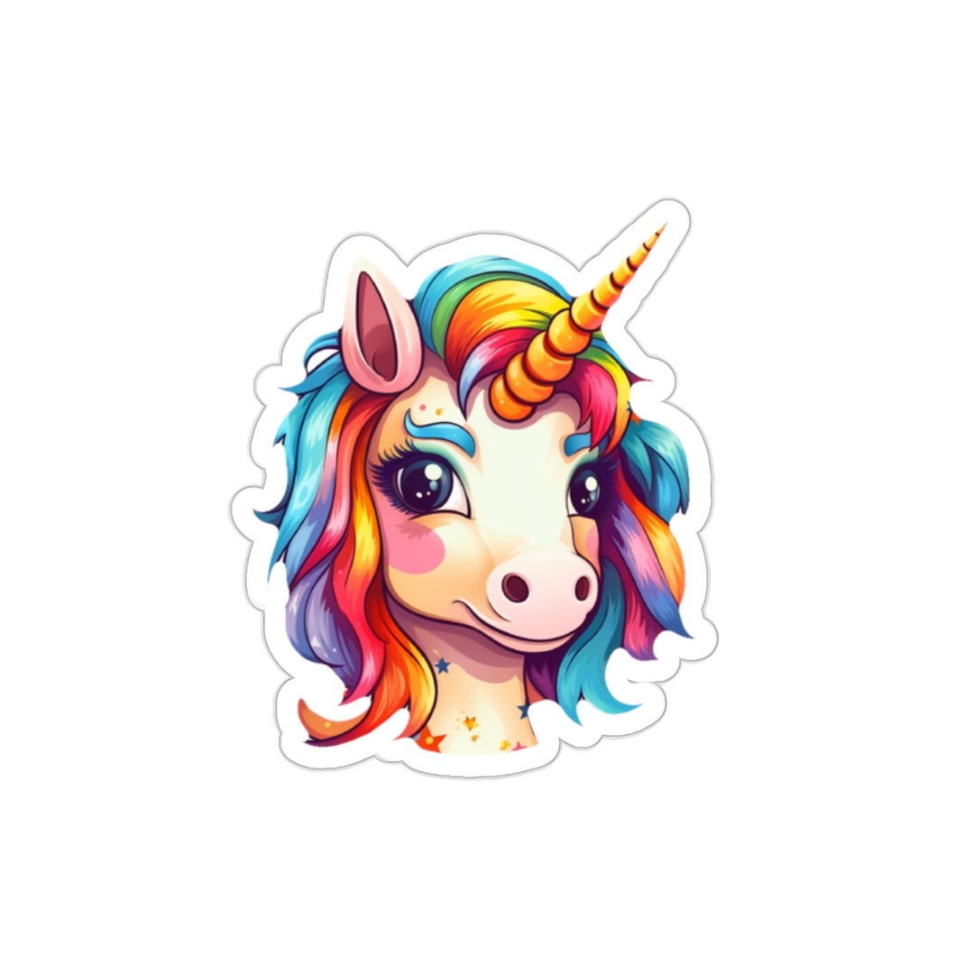Rainbow Mane Unicorn kisscut Vinyl Colorful Rainbowcore Etsy