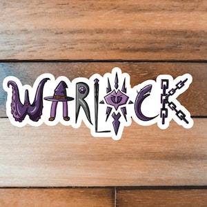 Warlock Sticker, RPG Class Decal, Gift for Board Gamer, Tabletop Role Playing