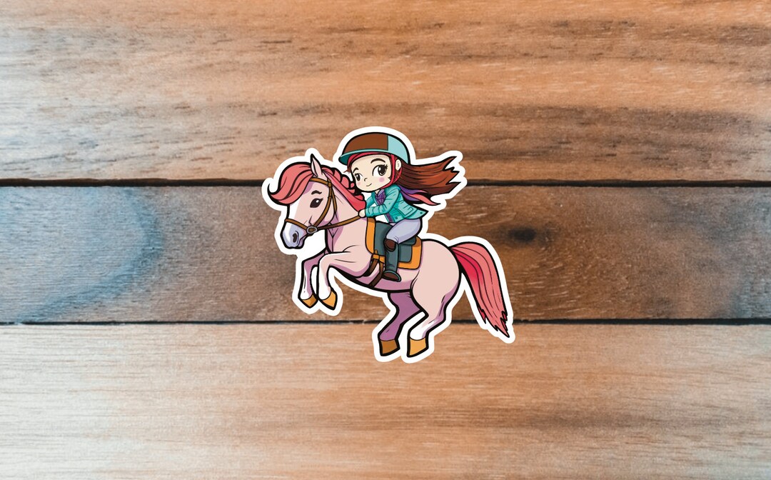 Horseback Riding Sticker, Rider Decal, Gift for Horse Lover, Animal ...
