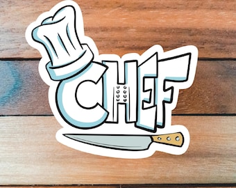 Chef Sticker, Chef Decal, Gift for Chef, Cooking Gift