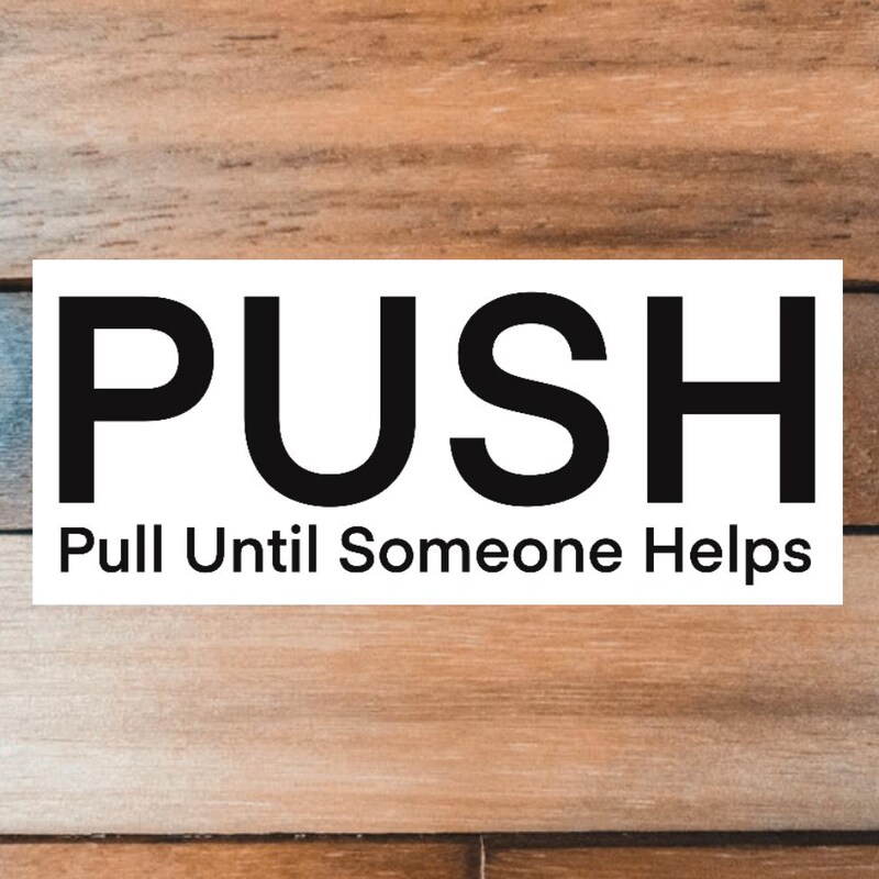 Push Pull Stickers - Etsy