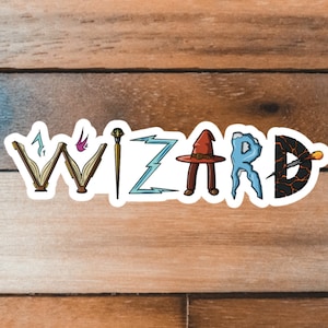 Wizard Sticker, RPG Class Decal, Gift for Board Gamer, Tabletop Role Playing