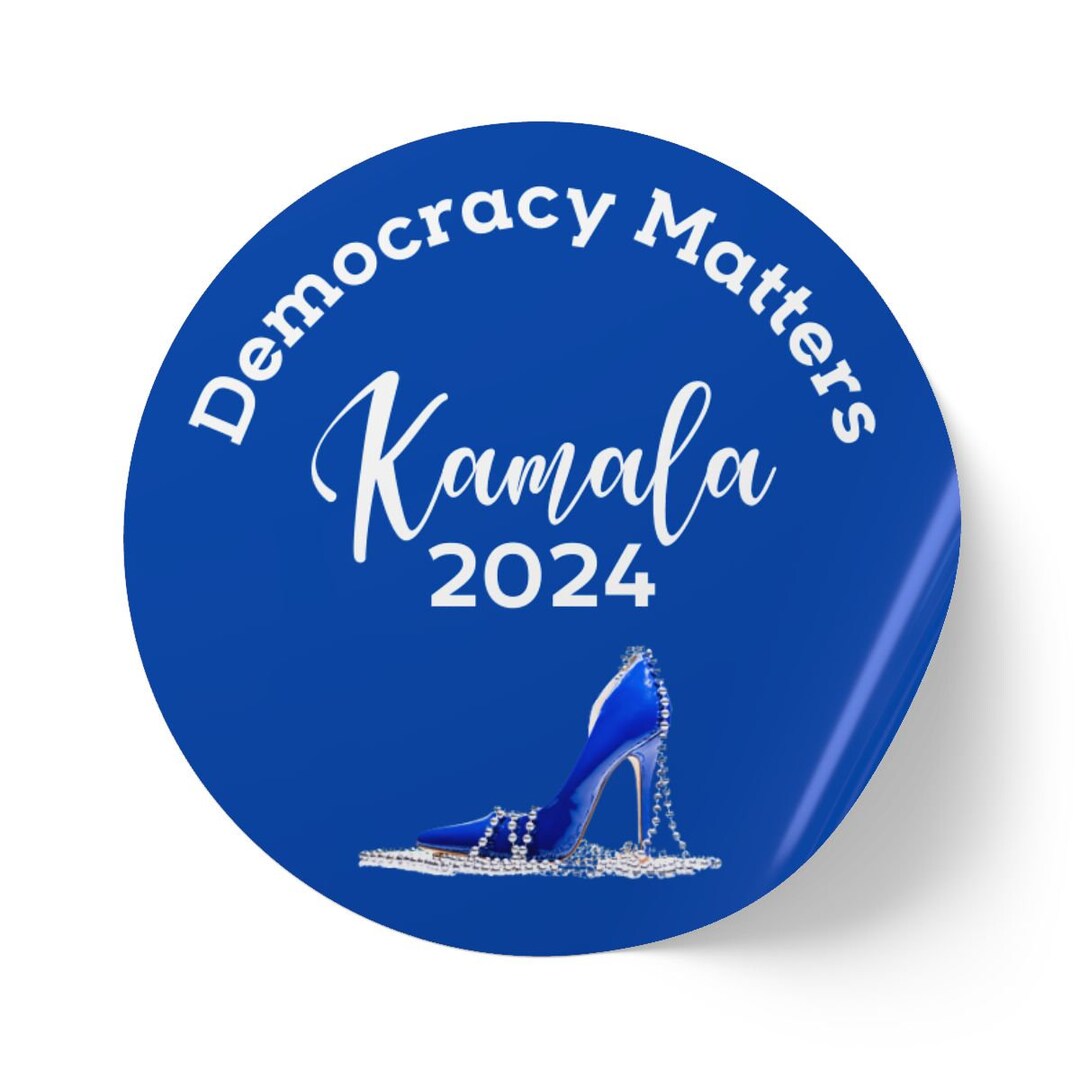 Kamala 2024 Round Sticker Label Roll 2024 Election Democracy Matters ...
