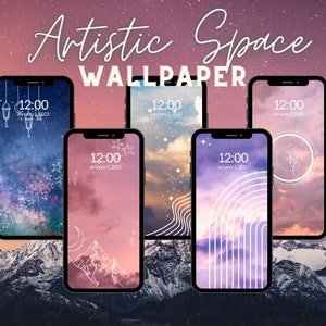 Set of 10 Artistic Space Wallpaper Digital Download // iPhone Wallpaper // Space Art