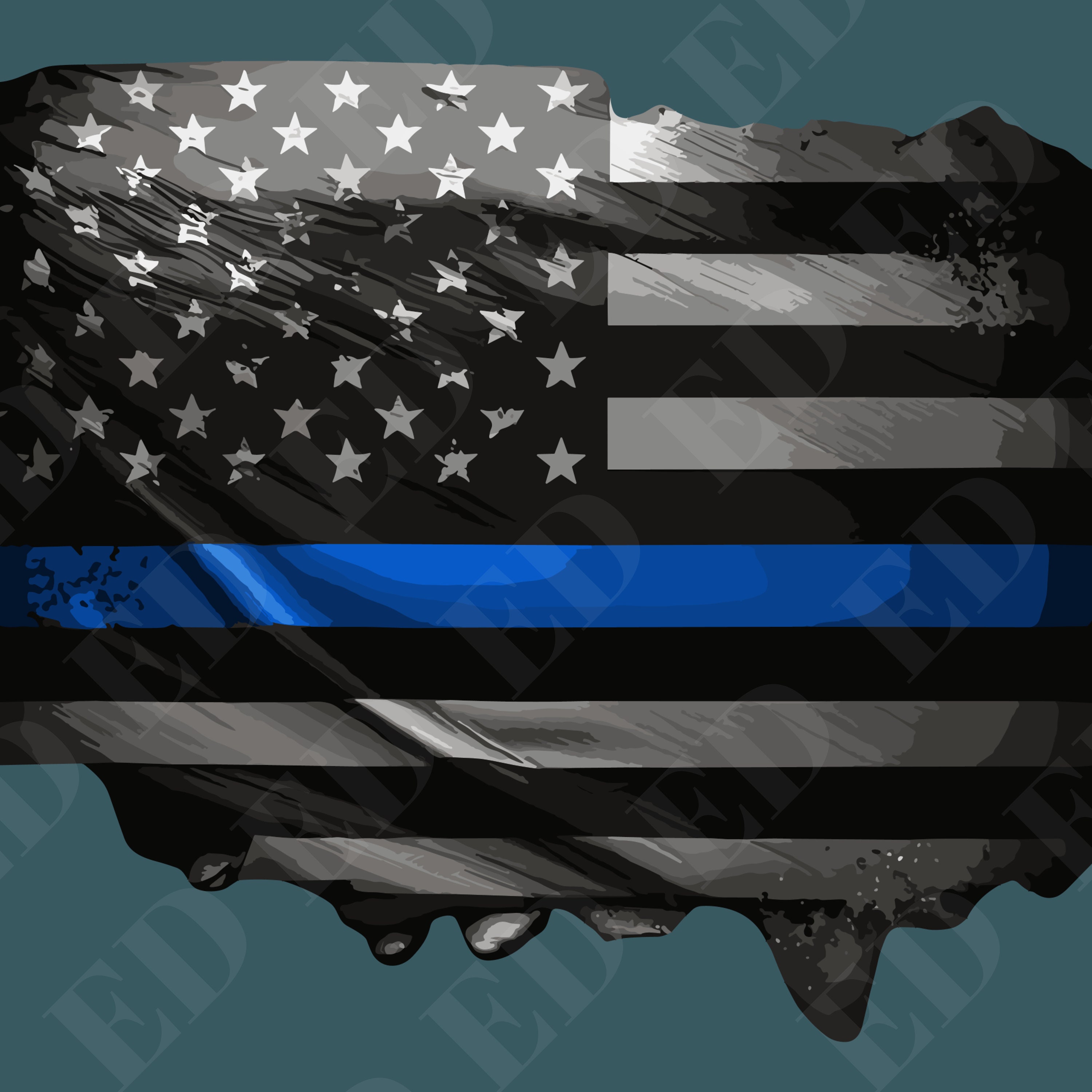 thumbnail image 2 of Thin Blue Line American Flag 3x5 FT – Black & White US Police Support Flag – 150D Polyester 2 of 5