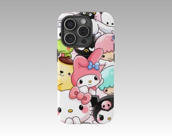 Charming Cartoon Friends iPhone Case - Y2K Inspired, Whimsical Characters, Custom Protective Clear Case by Y2KASE