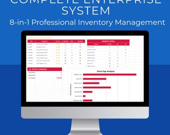 Inventory Tracker Excel Template | Stock Management Spreadsheet | Small Business Dashboard | Google Sheets | Automatic Alerts