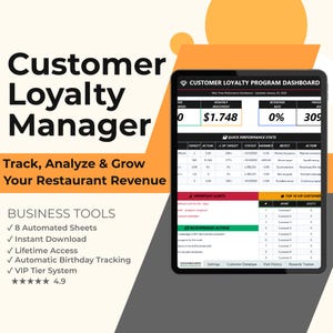 Excel CRM for Restaurants | Customer Loyalty Program & Database Tracker | Cafe  Food Business Retention System