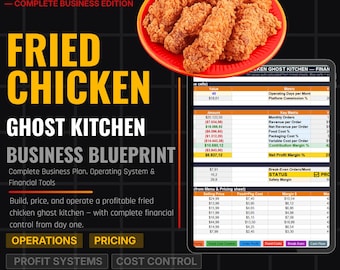 Fried Chicken Ghost Kitchen Business Plan – Operating System, Food Cost Calculator & Financial Tools