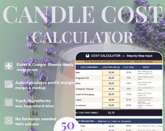 Candle Cost Calculator | Pricing Spreadsheet for Makers (Excel/Google Sheets)