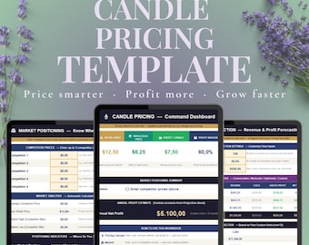 Candle Pricing Calculator | Profit Margin Competitor Analysis Spreadsheet | Excel & Google Sheets | Candle Business Template