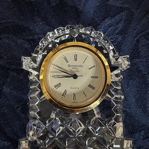 Waterford Carriage Clock- Small- 1980s Gold rimmed