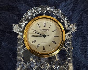 Waterford Carriage Clock- Small- 1980s Gold rimmed