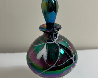 Colorful Vintage Perfume Bottle Art Glass