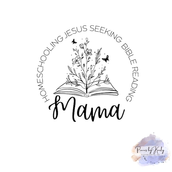 Educación en el hogar Jesús buscando lectura de la Biblia Mamá SVG - Descarga digital