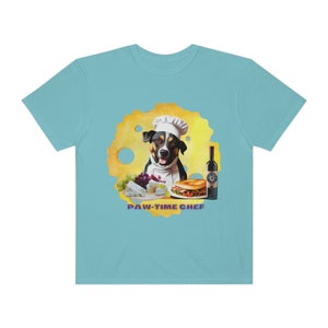 Paw-Time Chef Corgi&#39;s Cork Wine and Cheese Tee&#39;s ( Unisex Garment-Dyed T-shirt / Comfort Colors.)