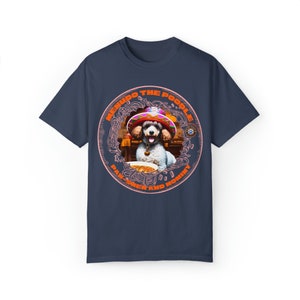 Menudo Le caniche, Paw-Shen et Hominy - T-shirt unisexe teint en pièce orange et pêche Paw-Time Chef Tee&#39;s