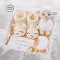 Gender neutral Pregnancy gift basket New mom to be gift box reveal idea Mom to be gift Expecting mom Baby shower gift box Pregnant friend product logo
