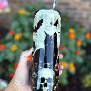 Personalized Black Cat Seance Tumbler