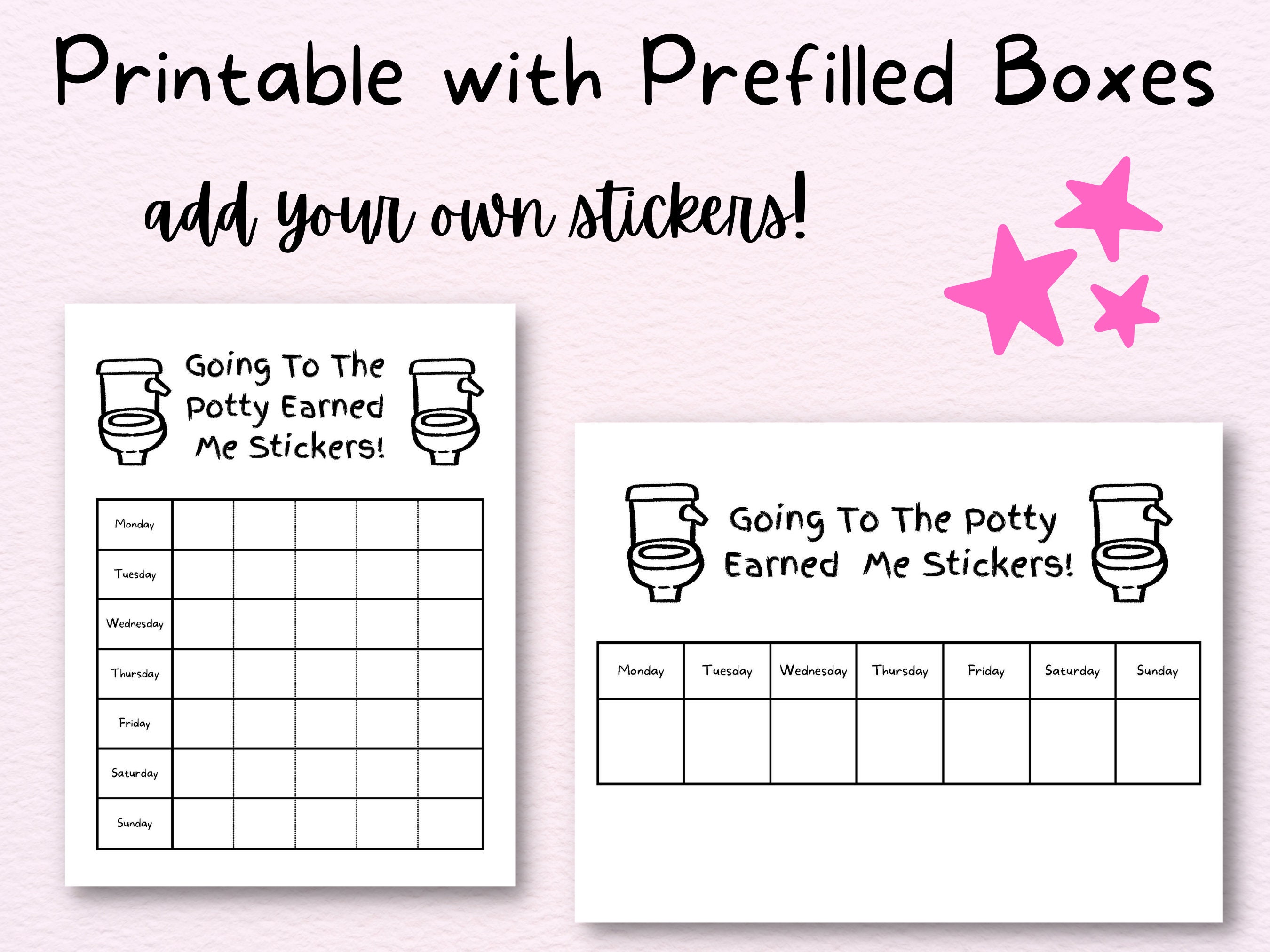 Potty Training Reward Chart, Potty Chart, Potty Training Chart