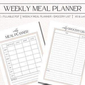 Meal Planner Printable | Weekly Food Diary | Weekly Meal Planner | Goodnotes Planner | Shopping List | Meal Prep Planner | Meal Tracker